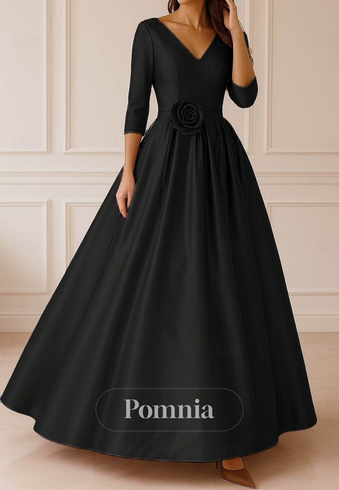 A-Line Floor Length Evening Gown Ball Gown Formal Dress