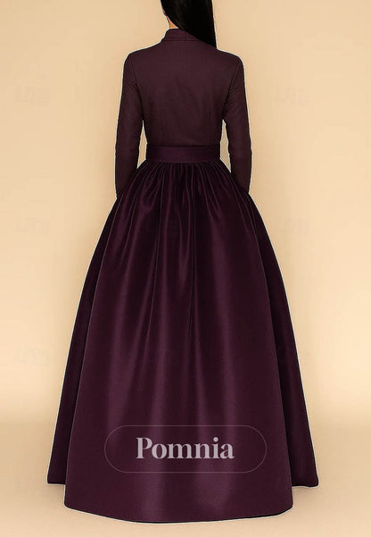 A-Line Floor Length Evening Gown Ball Gown