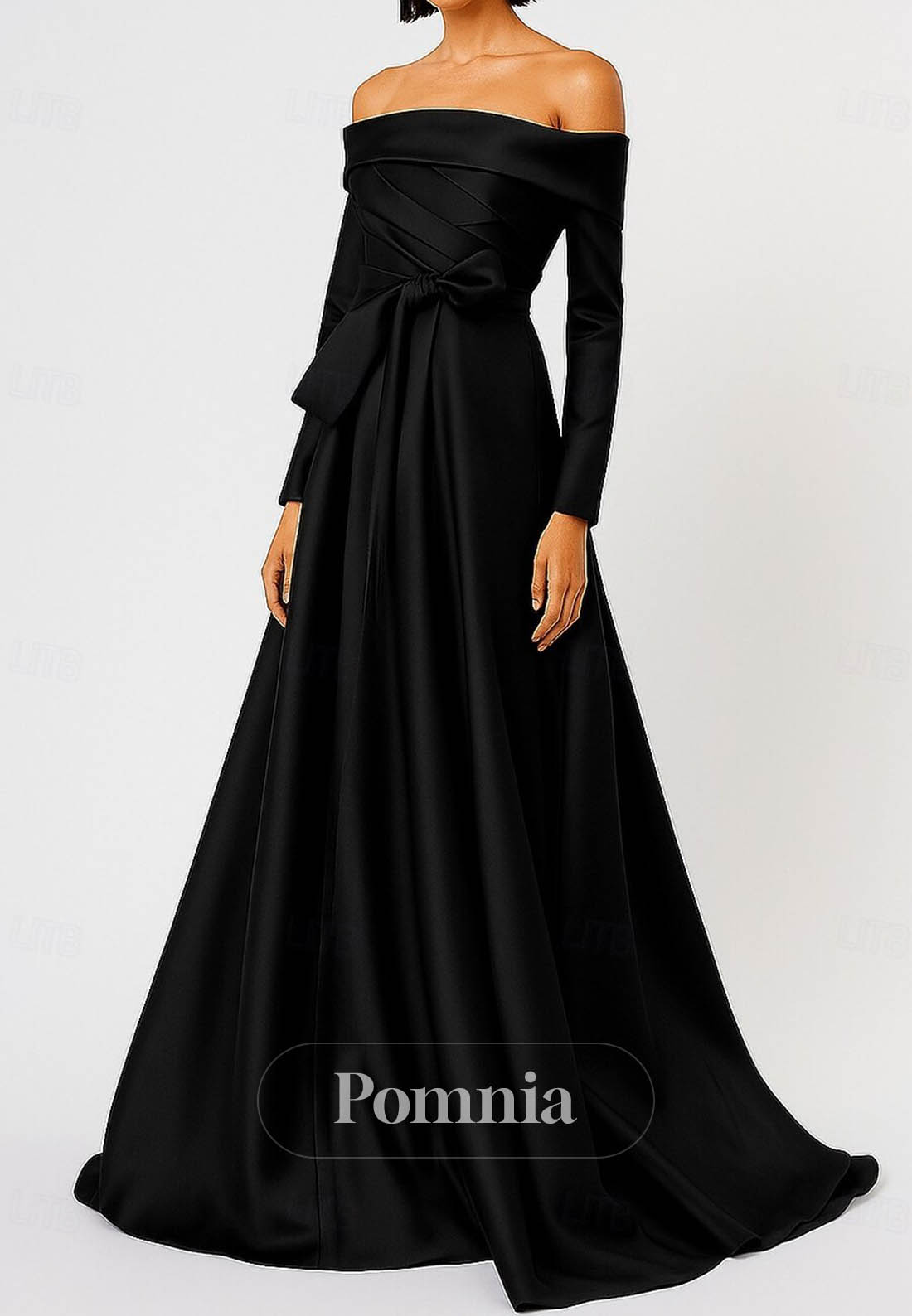 A-Line Floor Length Evening Gown
