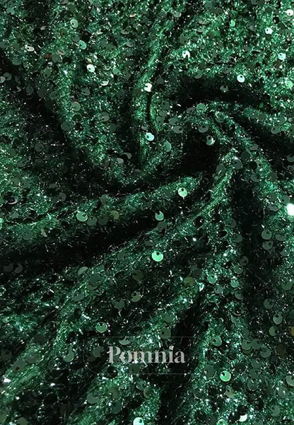 Carnival Formal Pocket Satin Sequined with Feather Sequin