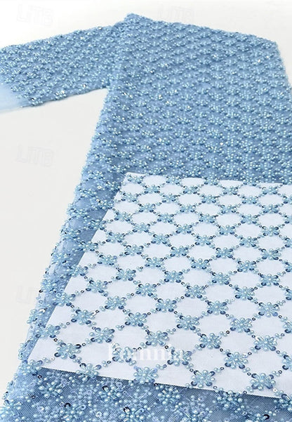 Elegant Glittering Sparkle Length Sleeve V Neck Formal Dress