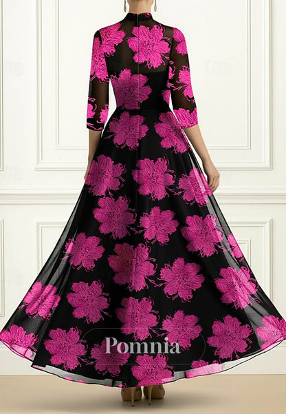 Elegant Daily Semi Formal Sleeve High Neck Evening Dress