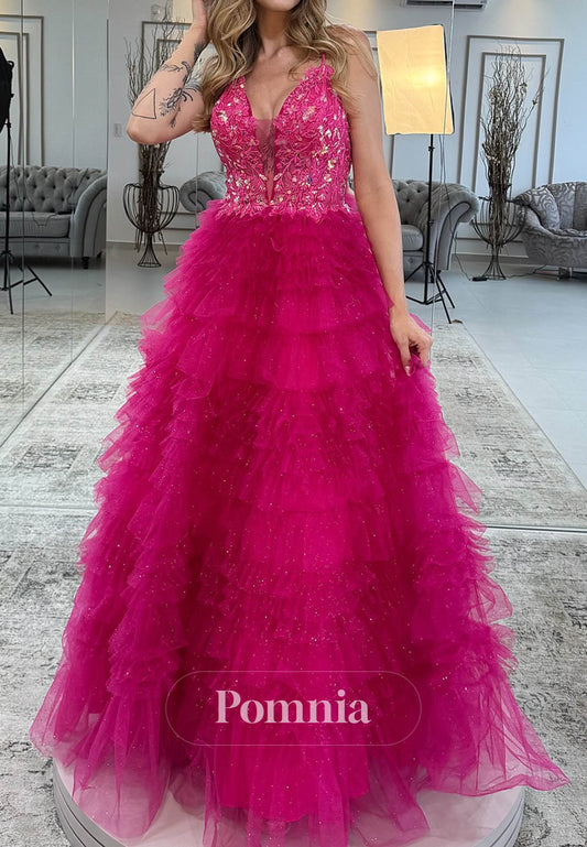 A-Line Halter Sleeveless Ruffles Sequins Prom Dress