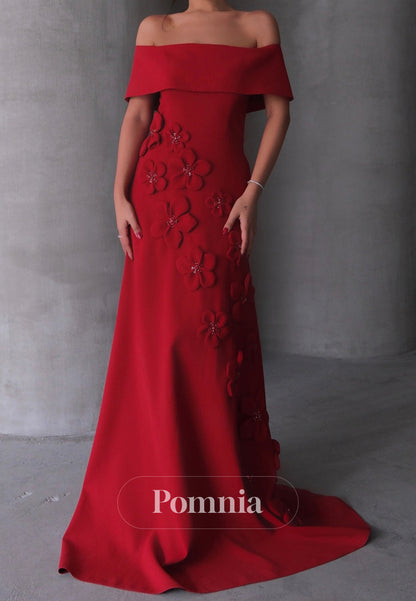 A-Line Off-Shoulder Sleeveless Appliques Mother of the Bride Dress