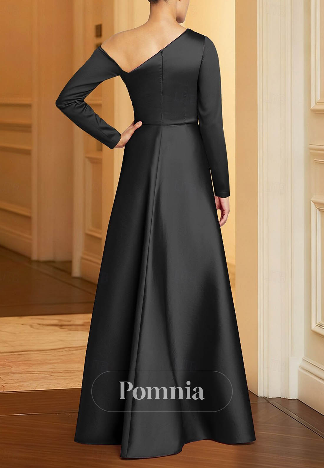 Overskirt Glittering Celebrity Style Long Sleeve Formal Dress
