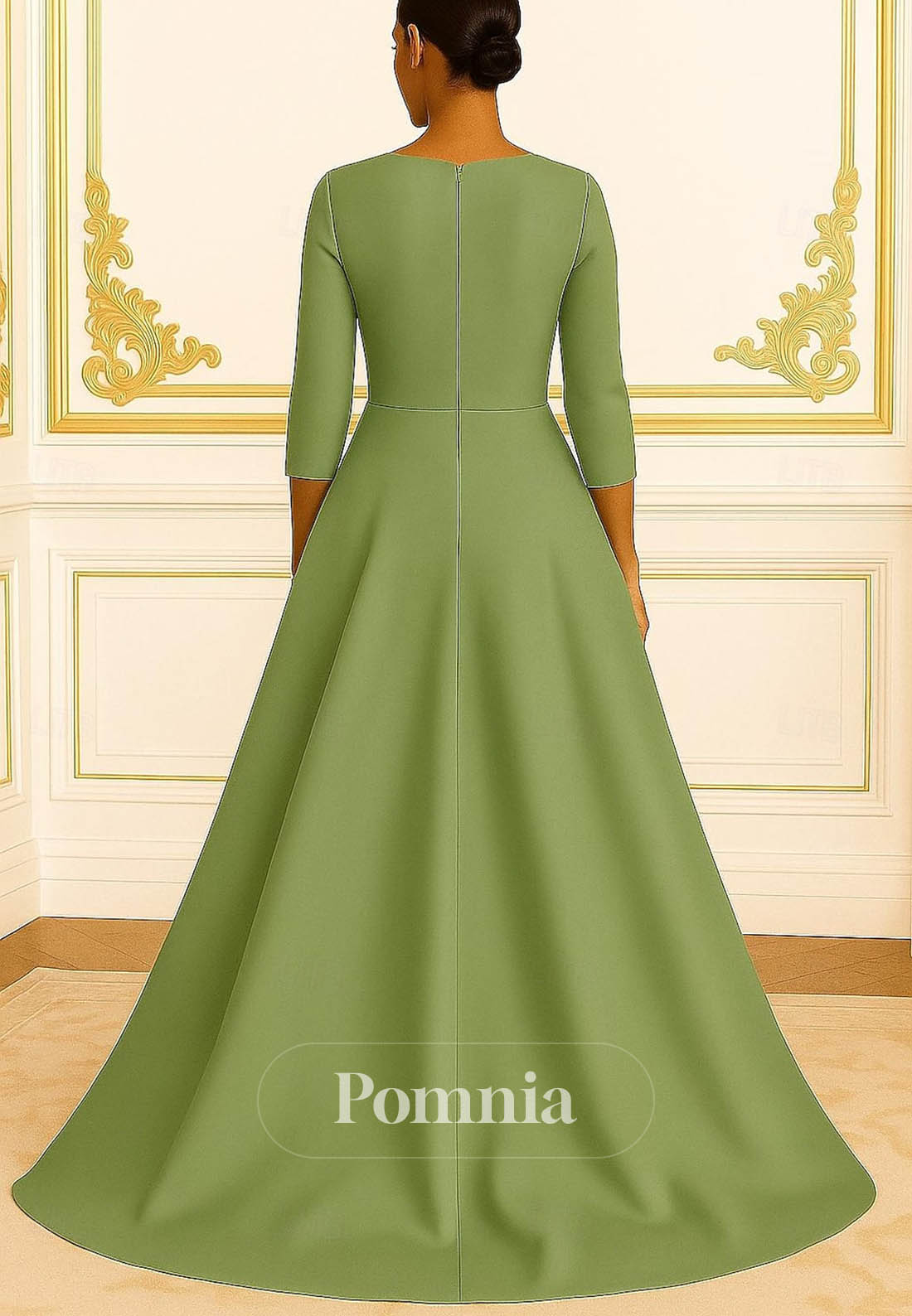 A-Line Sheath Floor Length Evening Gown