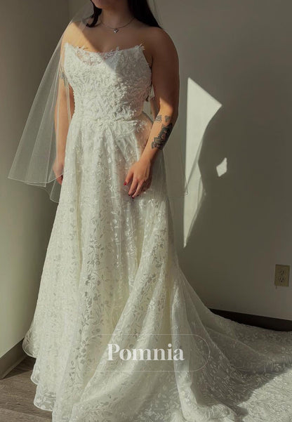 A-Line Sleeveless Scoop Empire-Waist Wedding Dress