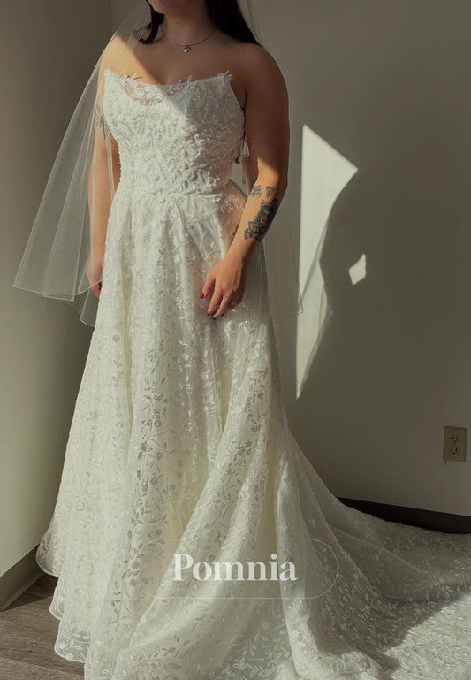 A-Line Sleeveless Scoop Empire-Waist Wedding Dress