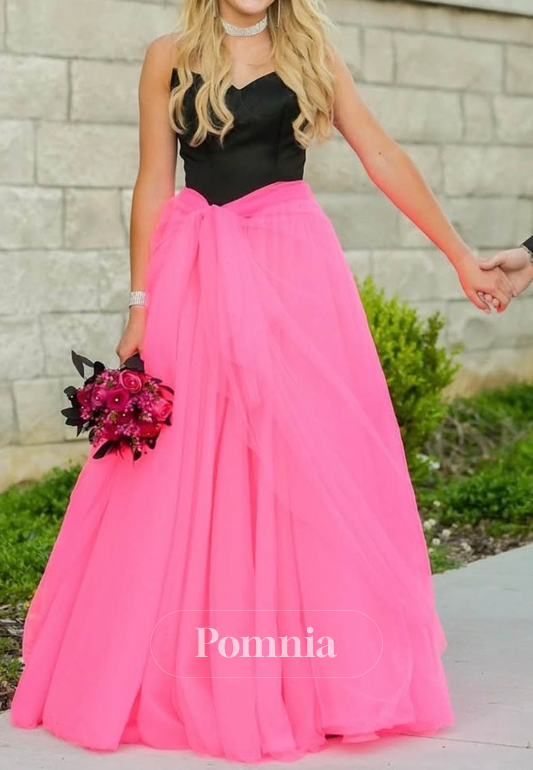A-Line Sleeveless Strapless Empire-Waist Prom Dress