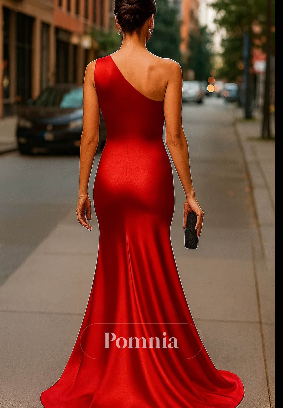 Elegant Sparkle Silky Sleeveless One Shoulder Formal Dress