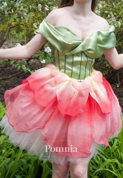 A-Line Sweetehart Sleeveless Ruffles Corset Homecoming Dress