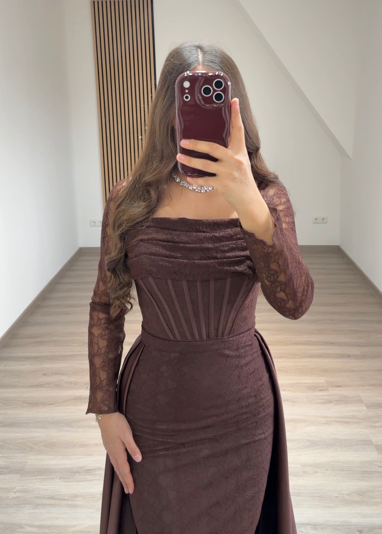 Black Long Sleeves Off-Shoulder Corset Sheath Prom Dress