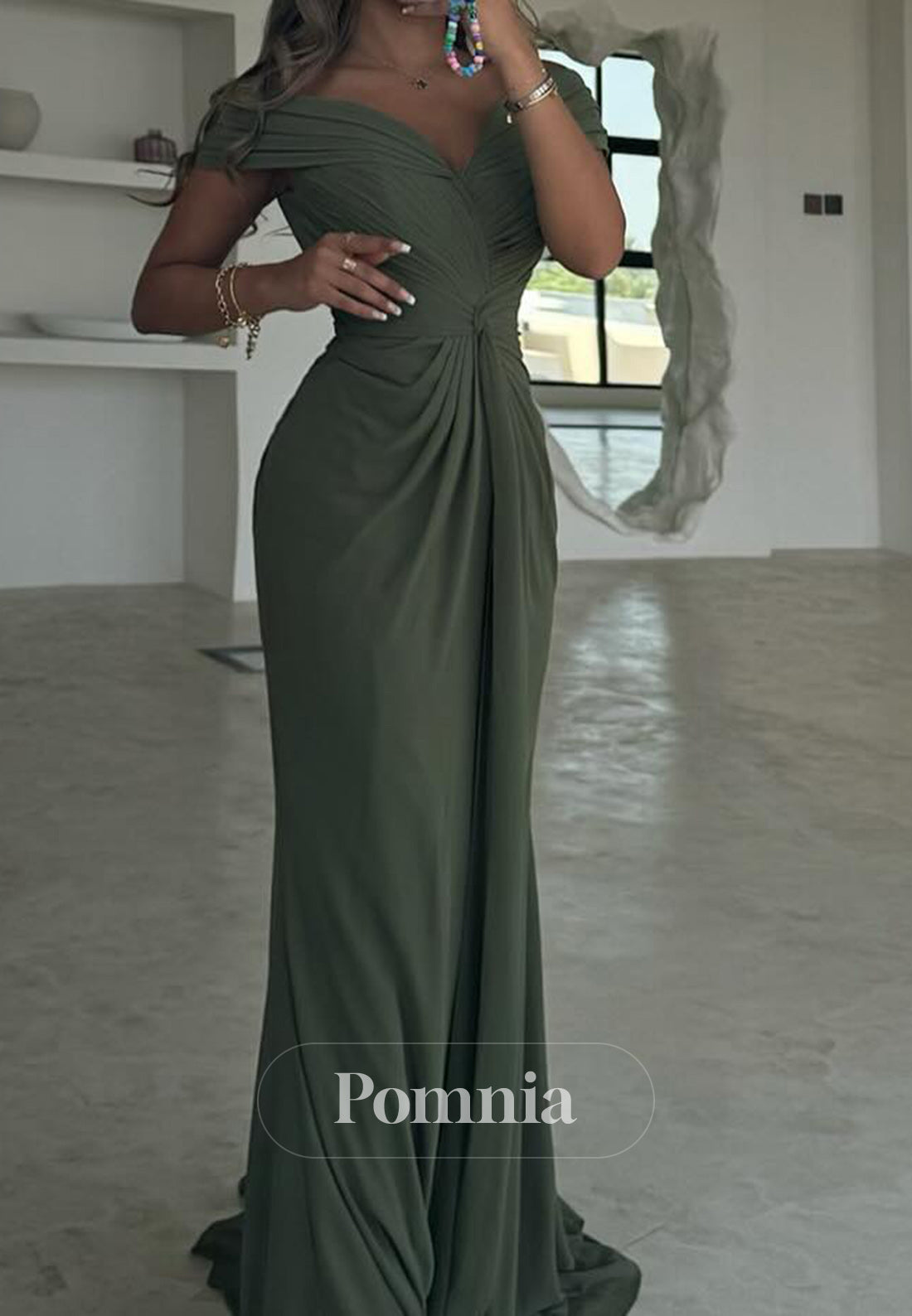 Agave A-Line Sweetheart Ruched Evening Dress