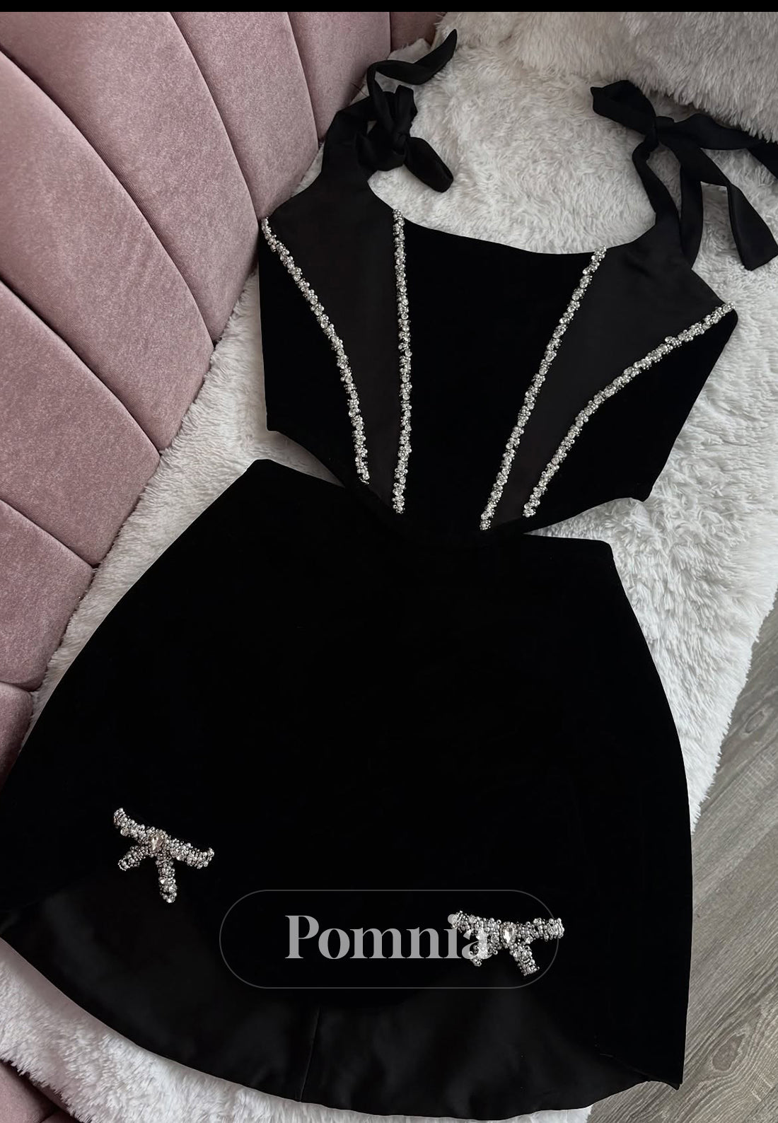 Black Spaghetti Straps Scoop Sequins Mini Homecoming Dress