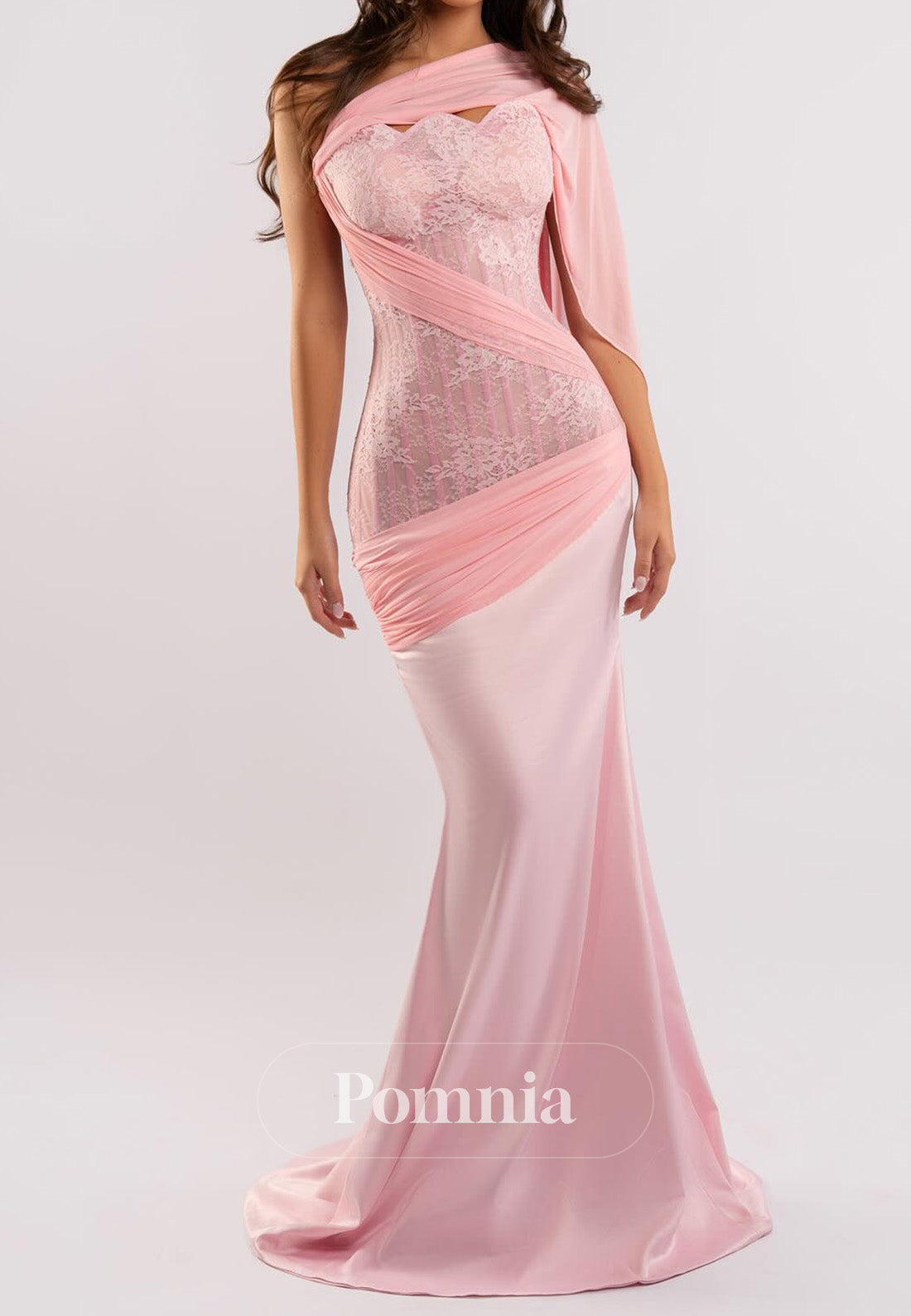 Blushing Pink Sleeveless Strapless Corset Tulle Prom Dress