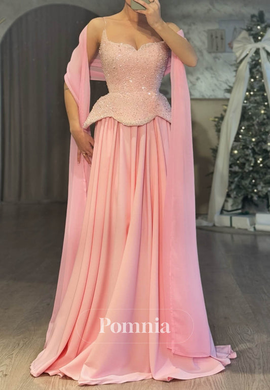 Blushing Pink Sleeveless Strapless Sequins Sequins Prom Dress