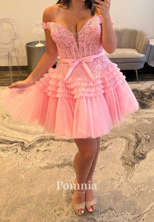 Blushing Pink Spaghetti Straps V-Neck Homecoming Dress