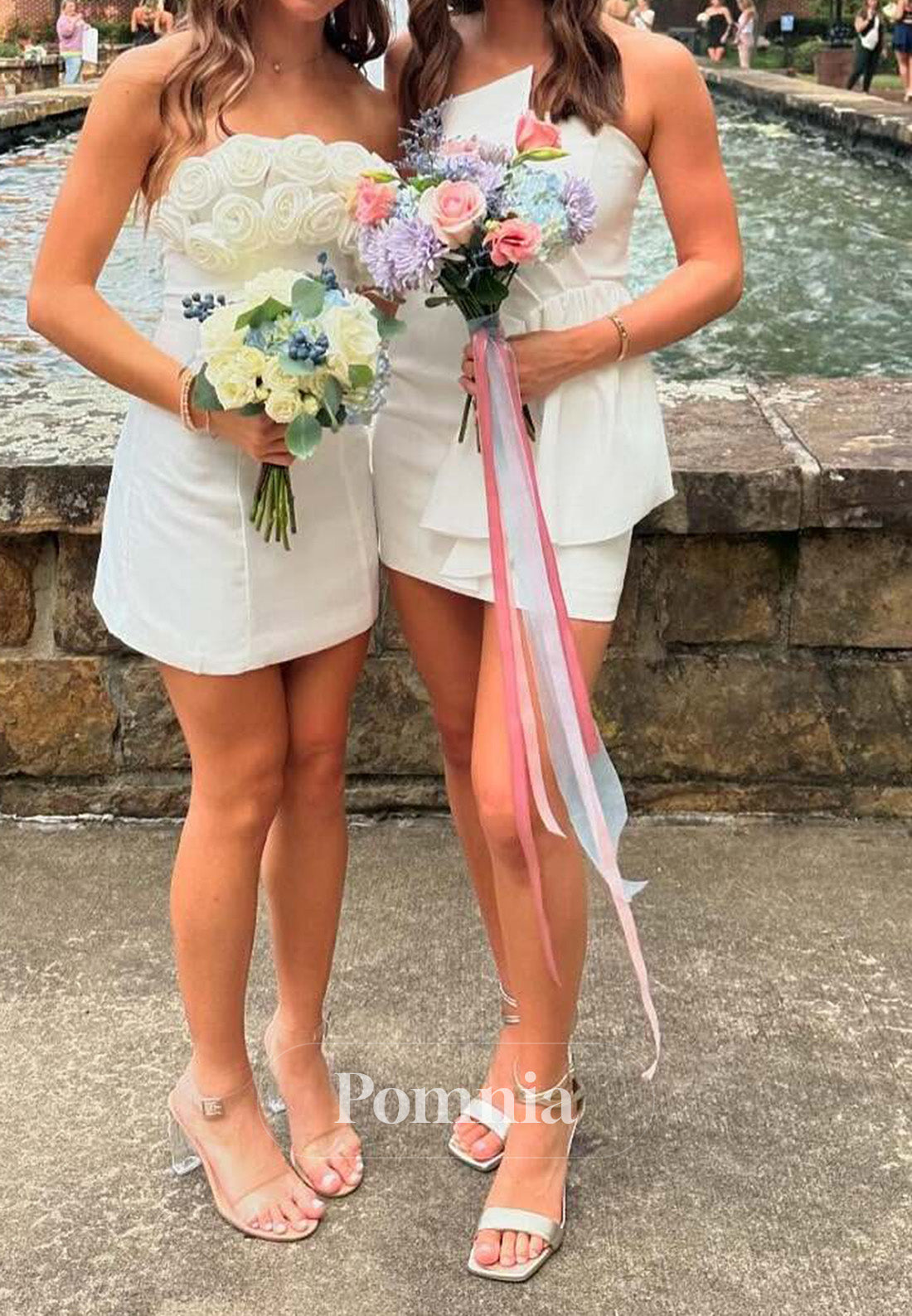 Bodycon Strapless Short Homecoming Dress with 3D Rosette Bodice