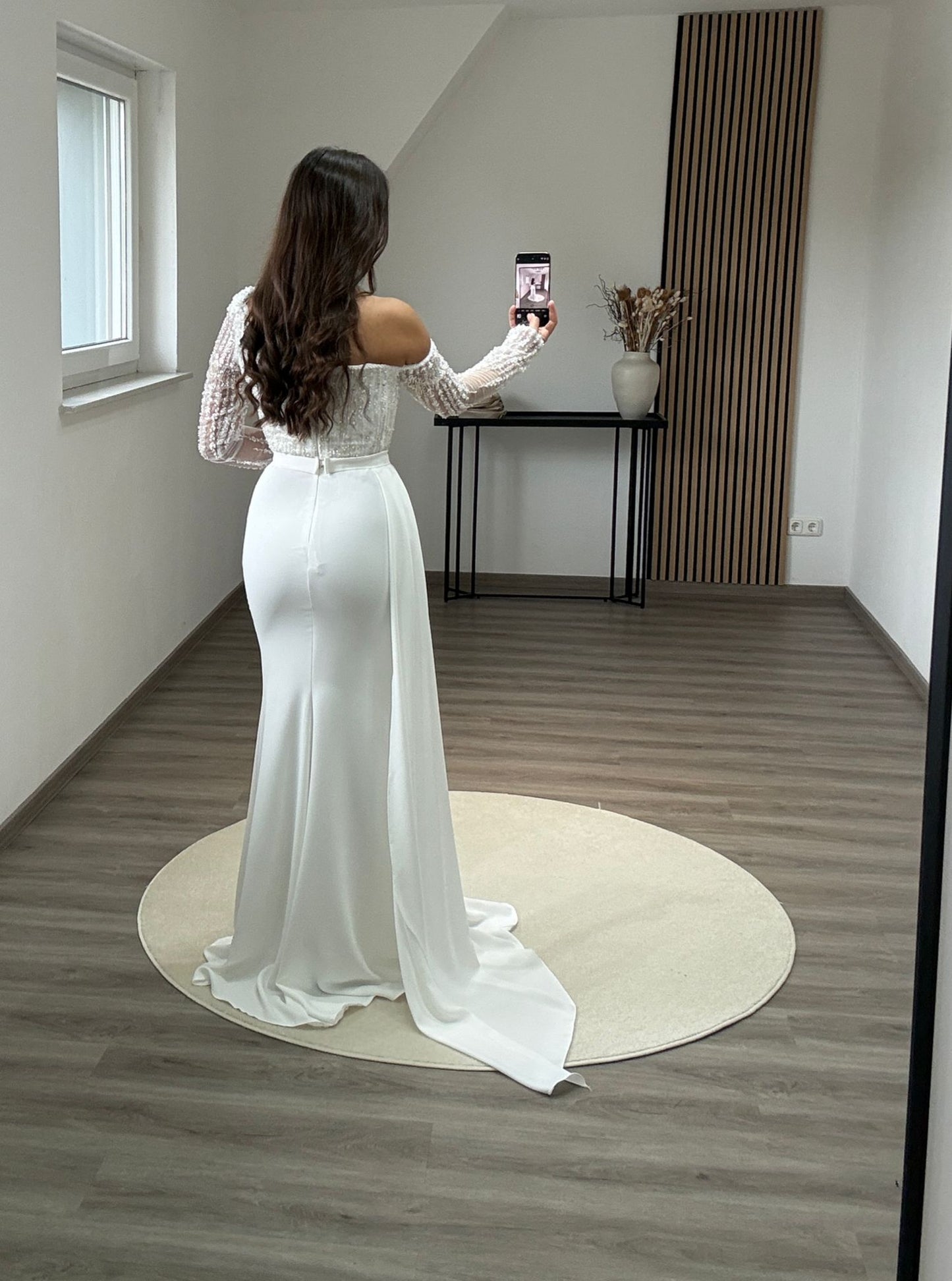 Elegant Long Sleeves Square A-Line Evening Dress