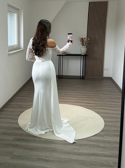 Elegant Long Sleeves Square A-Line Evening Dress