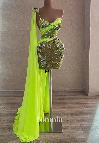 Charming A-Line One SHoulder Sequins Mini Homecoming Dress