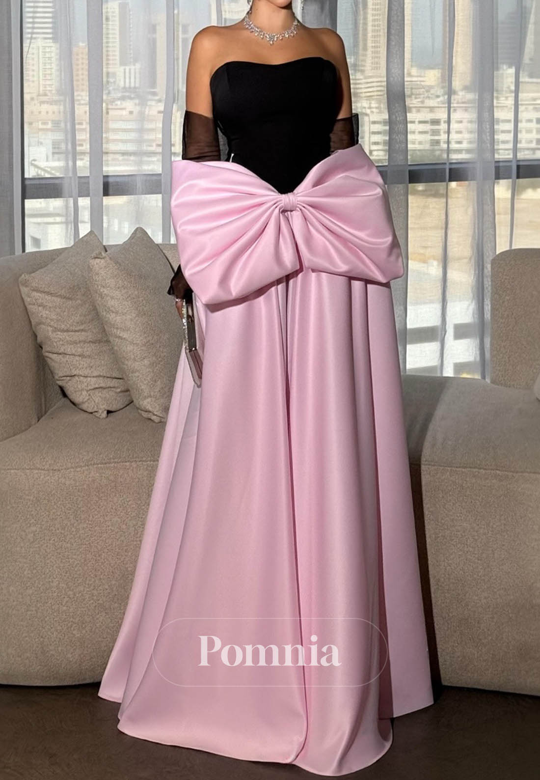 Charming A-Line Sleeveless Strapless Bowknot Prom Dress