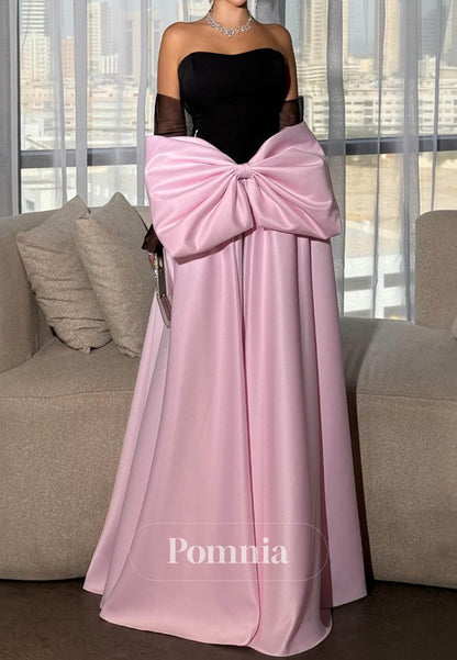 Charming A-Line Sleeveless Strapless Bowknot Prom Dress