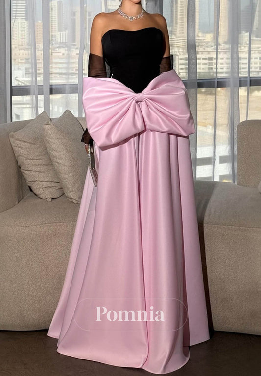 Charming A-Line Sleeveless Strapless Bowknot Prom Dress