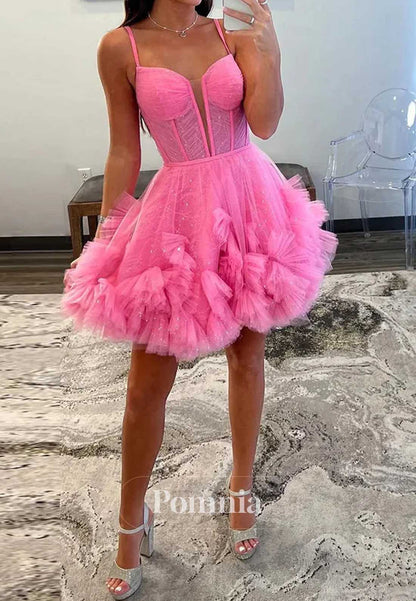 Charming A-Line Sweetheart Ruffles Homecoming Dress
