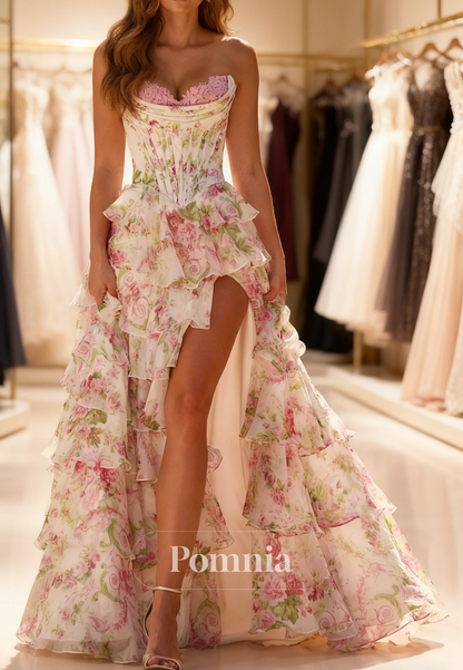 Charming A-Line Sweetheart Sleeveless Ruffles Prom Dress
