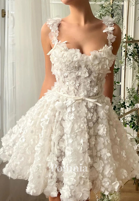 Charming Spaghetti Straps Sweetheart Appliques Homecoming Dress