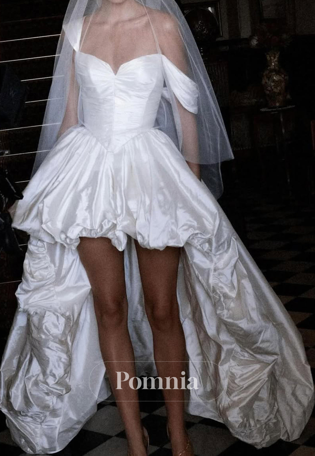 Charming Sweetheart Ruched Satin Wedding Dress