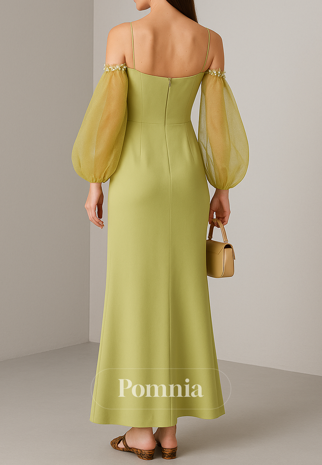 Simple Long Sleeves Scoop A-Line Evening Dress