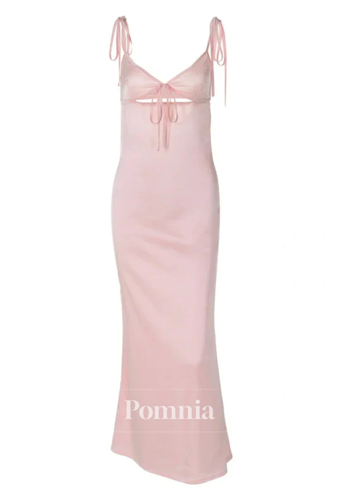 Chic Sheath Spaghetti Straps Pink Long Prom Dress
