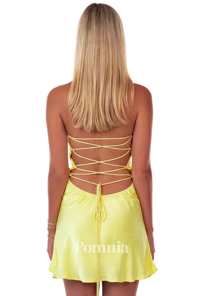 Cute Sheath Spaghetti Straps Short Homecoming Dress with Beading