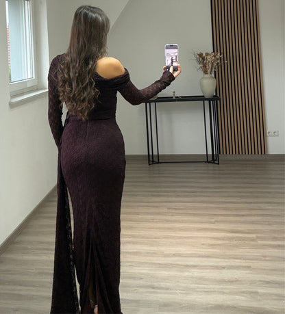 Off-Shoulder Sequins A-Line Evening Dress