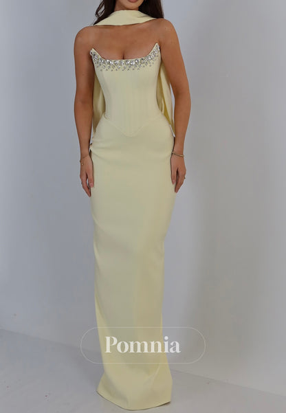 Daffodil Scoop Sleeveless Sequins Sheath Evening Dress