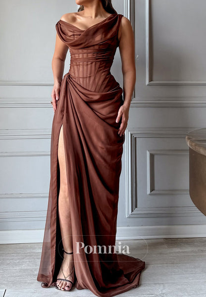 Desert Rose Scoop Sleevelesss Corset Lace Evening Dress