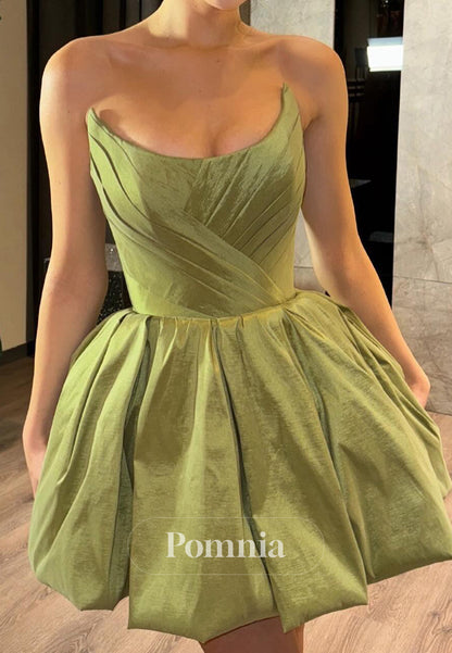 Dusty Sage Sleeveless Scoop Short Homecoming  Dress