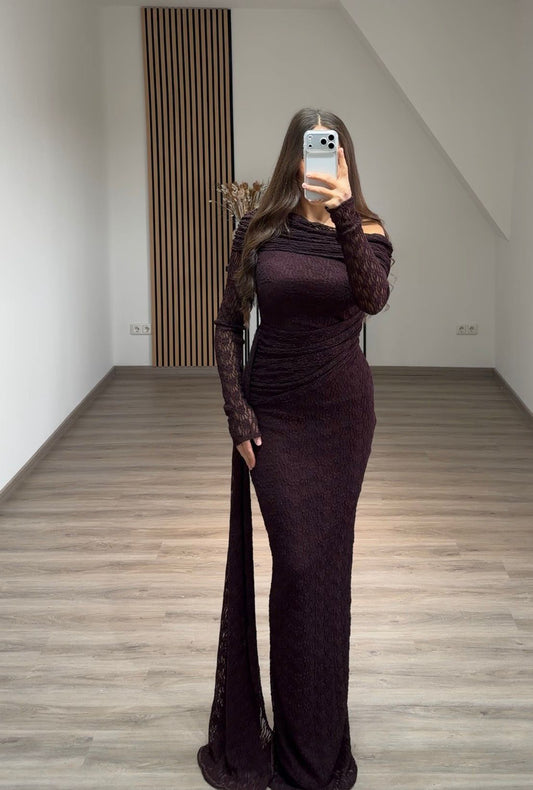 Off-Shoulder Sequins A-Line Evening Dress