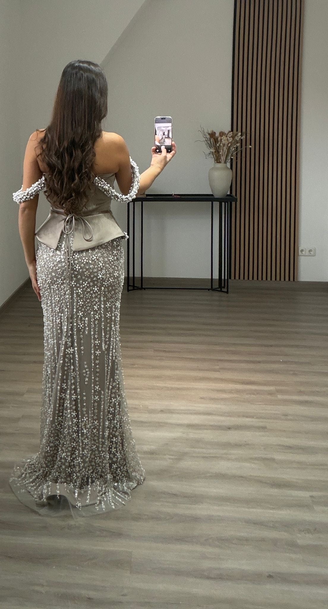 Simple A-Line Long Sleeves Empire-Waist Evening Formal Dress