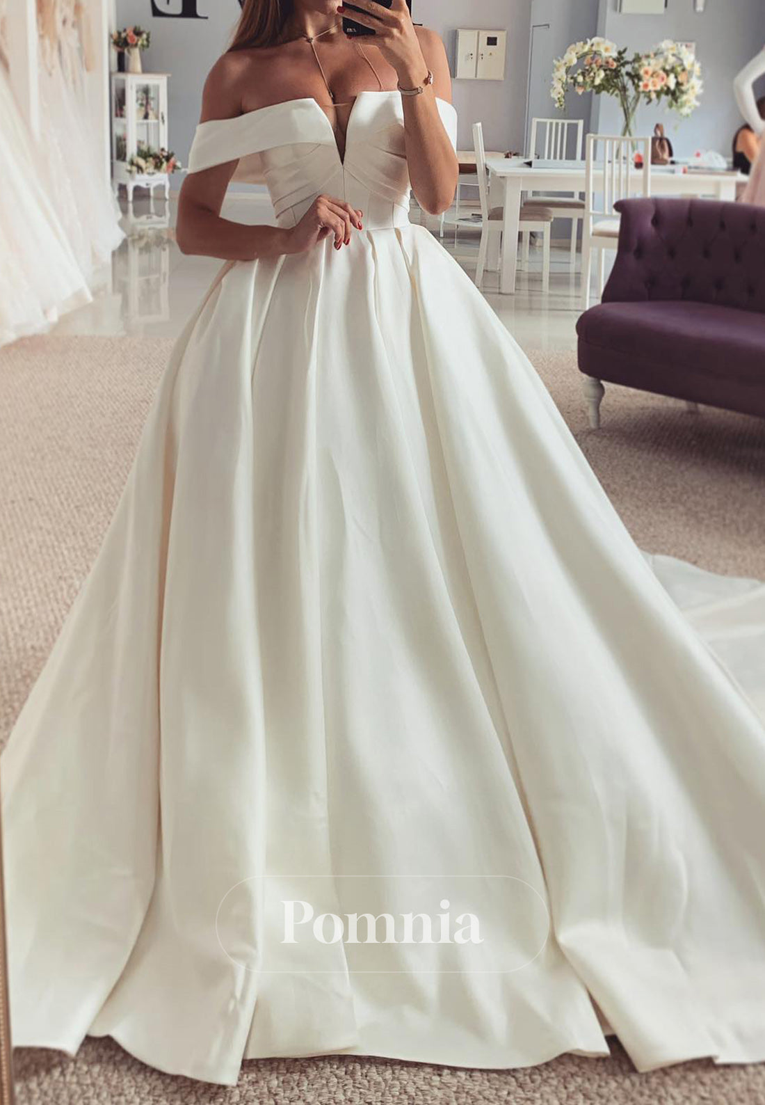 Elegant Sweetheart Corset Ruched Satin Wedding Dress