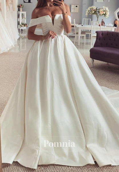 Elegant Sweetheart Corset Ruched Satin Wedding Dress