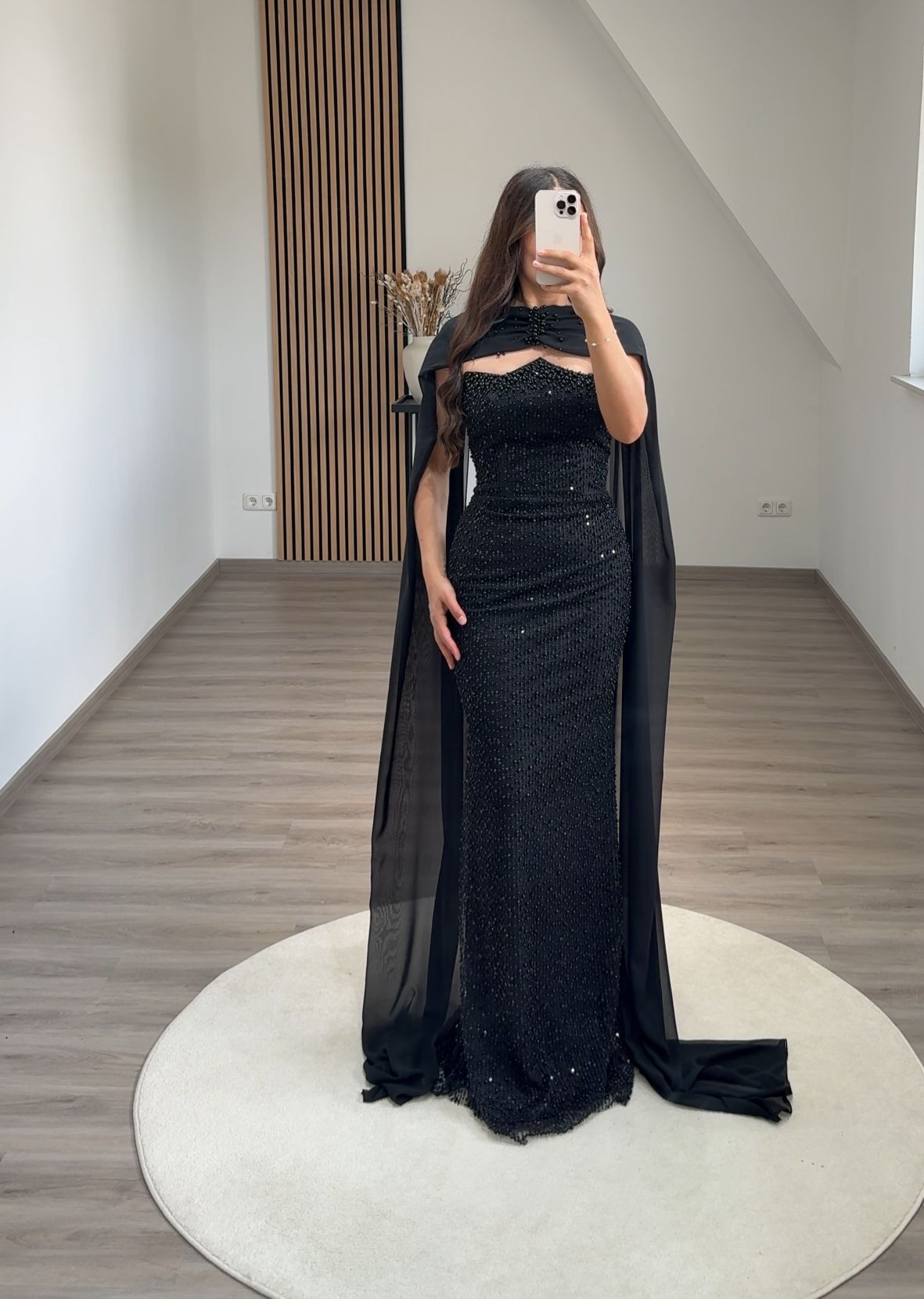 Strapless Sleeveless Slit Sequins Evening Dress