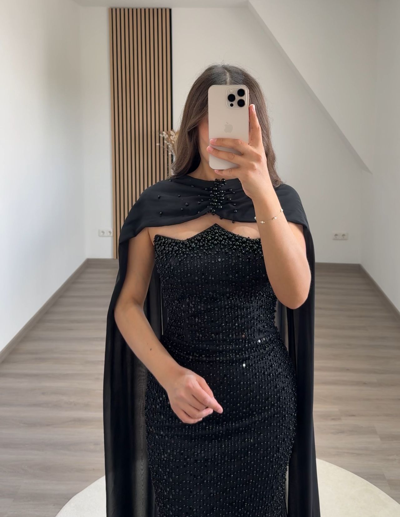 Strapless Sleeveless Slit Sequins Evening Dress