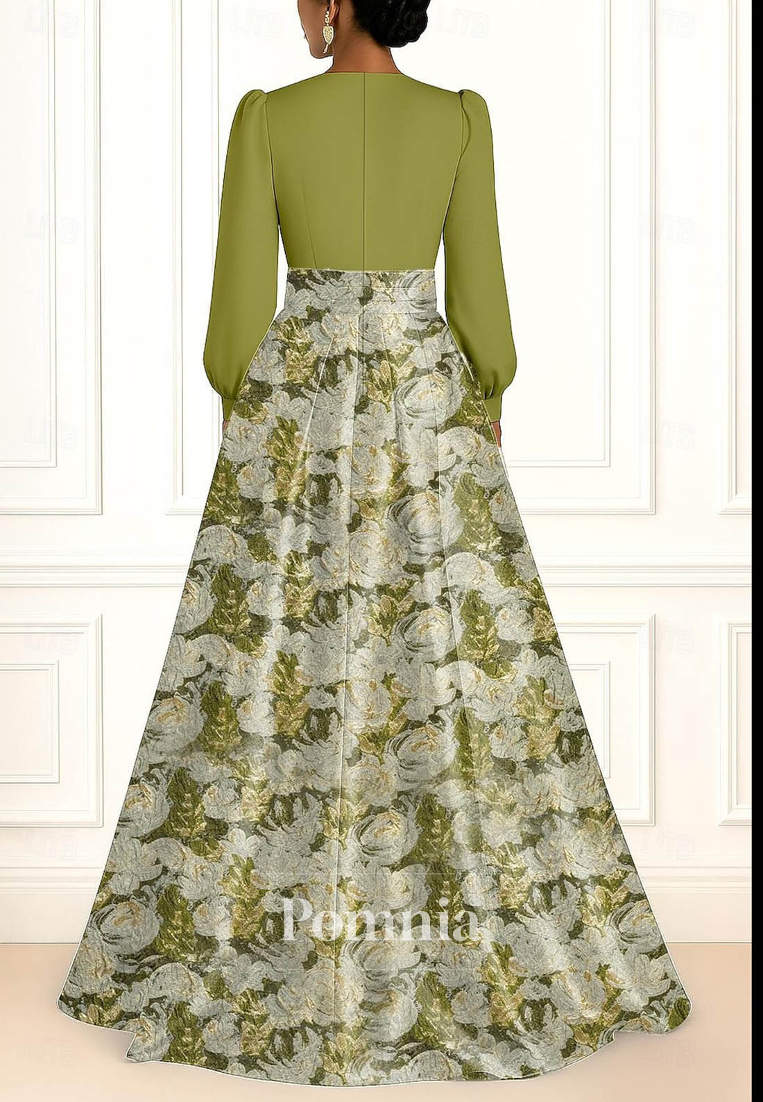 Long Sleeve V Neck Pocket Satin with Ruched Slit