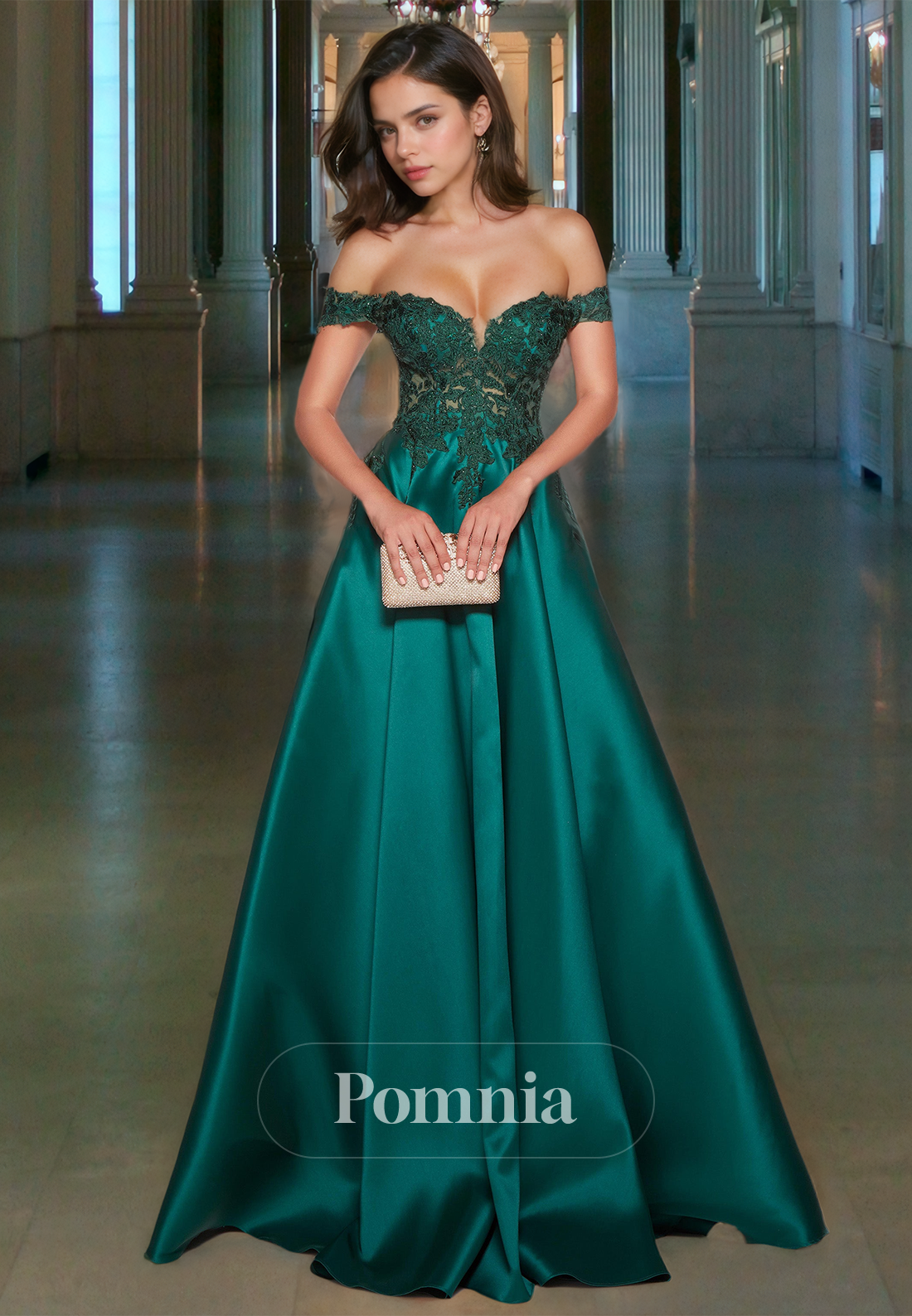 Dark Green A-Line Cap Sleeves Lace Corset Formal Evening Dress with Train Illusion Prom Party Dress