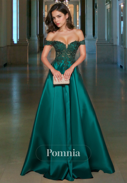 Dark Green A-Line Cap Sleeves Lace Corset Formal Evening Dress with Train Illusion Prom Party Dress