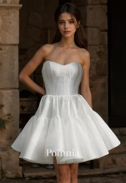 A-Line Strapless Backless Empire-Waist Short Homecoming Dress