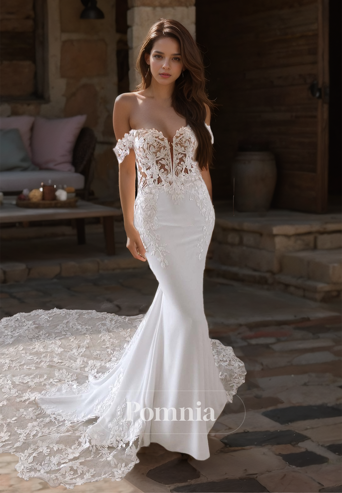 Sweetheart Floral Appliques Lace Corset Tulle Mermaid Wedding Dress